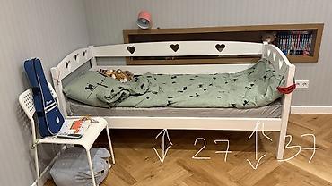 детские кравати: Детская односпальная кровать, Б/у, Для девочки, Для мальчика, С бортиком, Дерево, Самовывоз — 2