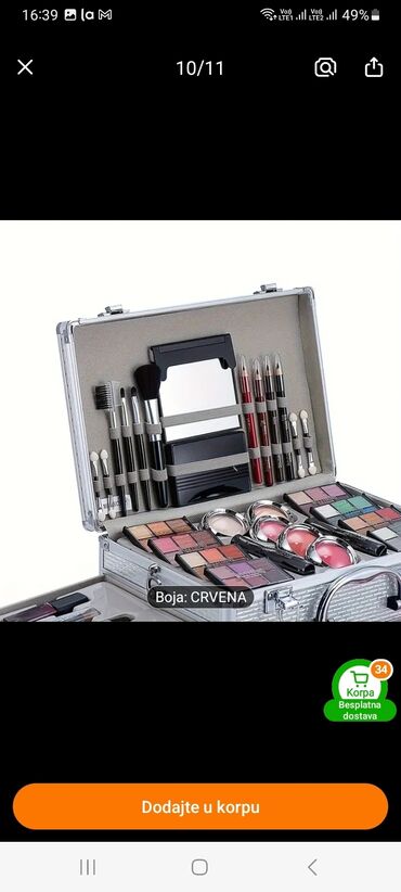 Šminka: Profesionalni kozmetički set šminke spakovan u prenosivi kofer — 2