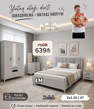 Ev üçün mebel: *Yataq dəsti* *Sifarişlə və yeni* Qiymət : *639₼* Dəstə — 1