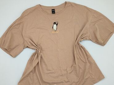brązowa spódnice rozkloszowane: T-shirt, L, stan - Dobry