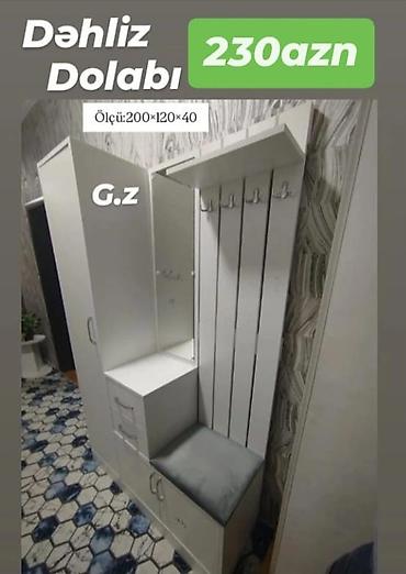 sutullar: Dəhliz dolabı – 230 AZN Ölçü: 200×120×40 sm Ağ rəngli, çoxfunksiyalı — 1