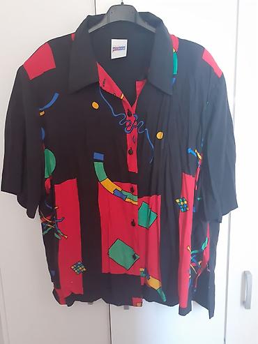 jordan rančevi: Vintage košulja sa kratkim rukavima – šareni geometrijski print - — 1