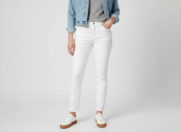 białe spodnie hello kitty: Jeansy damskie, rozmiar S