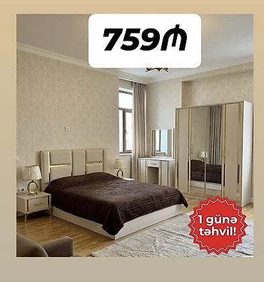 Yataq otağı mebel dəsti - Dəst tərkibi: ikinəfərlik çarpayı (yumşaq