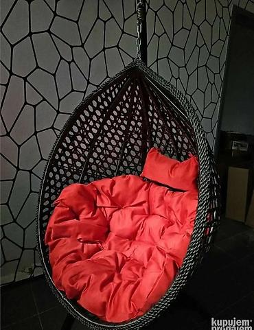 Ležaljke i ljuljaške: Viseća “egg” fotelja sa stalkom - Konstrukcija: čvrst metalni okvir — 13