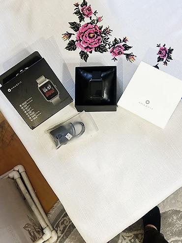 smart saatlar ucuz: Yeni, Smart saat, Amazfit, Sensor ekran, rəng - Qara — 2