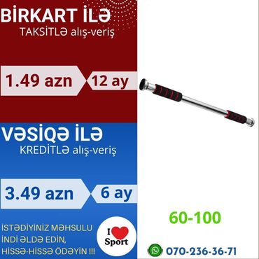 Digər idman və istirahət malları: Turnik, 60-100 🪪 şəxsi̇yyət vəsi̇qəsi̇ i̇lə kredi̇t ( 3 -18 ay ) 💳