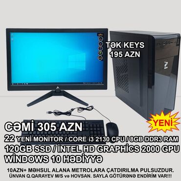 Videokartlar: ⭐TƏK KEYS – 195 AZN ⭐22” Yeni Monitorla dəst – 305 AZN