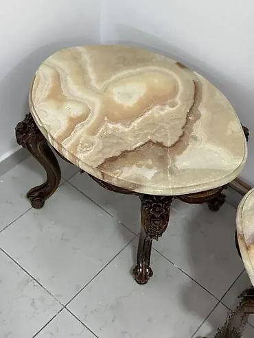 100cm: Stilski stočići sa pločom od oniksa (2 komada) 🪑✨ Dobro stanje. 🏠 — 4