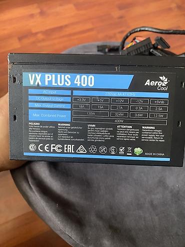 Aerocool VX Plus 400 güc bloku (PSU) - AC girişi: 230Vac, 4A, 47–63Hz