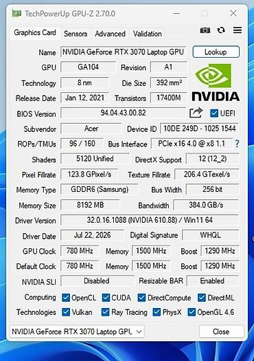 Noutbuklar və aksesuarlar: Acer Nitro 5 oyun noutbuku Əsas xüsusiyyətlər: -Prosessor:I5-11400H - — 4