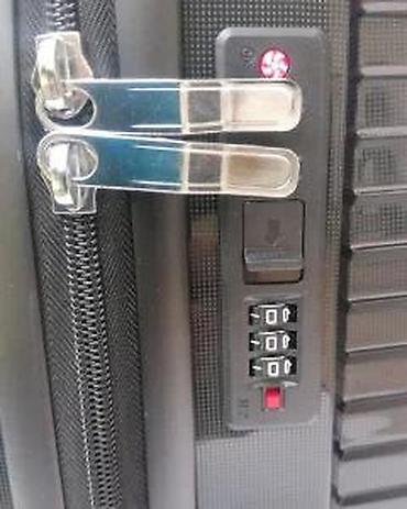 Putni koferi i torbe: Tvrdi koferi – set 3 komada, crni, sa reljefnim dijagonalnim linijama — 16