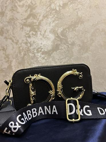 Çantalar: D&G loqolu çiyin çantası - Rəng: qara - Material: teksturalı — 3