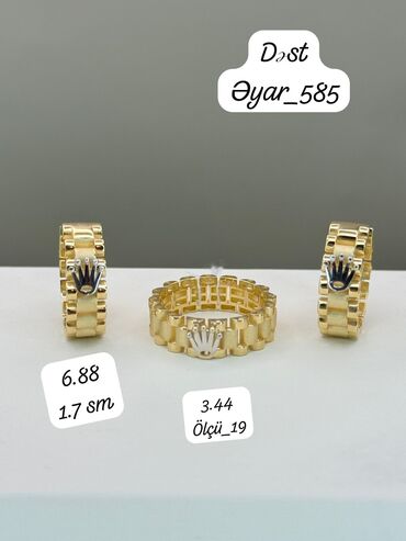 Zərgərlik dəstləri: Dəstə daxildir: Üzük, Sarı qızıl, 585 Əyar — 2