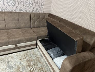 мебели диван: Угловой диван, цвет - Коричневый, Новый