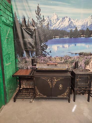 Барбекю: Три в одном очень удобная коптильня гриль барбекю мангал очок толщина — 11