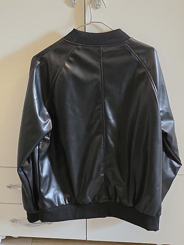 Kişi geyimləri: Qara eko‑dəri bomber gödəkçə - Material: parıltılı eko‑dəri (süni — 2