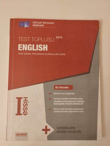 ingilis dili test toplusu 2019 2 ci hisse: İngilis dili test toplusu 1-ci və 2-ci hissələr 
Hər bir hissə 3 AZN