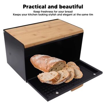 Çörək qabları: Cörek qabı
Metal
hem qapaqlı,hem doğrama taxtalı
Bamboo — 9