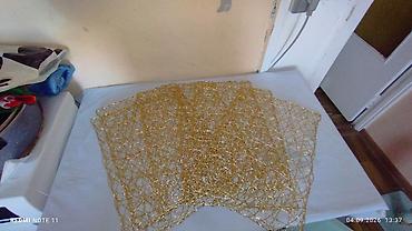 Qızılı dekorativ süfrəaltılar (placemat) dəsti - Forma: düzbucaqlı -