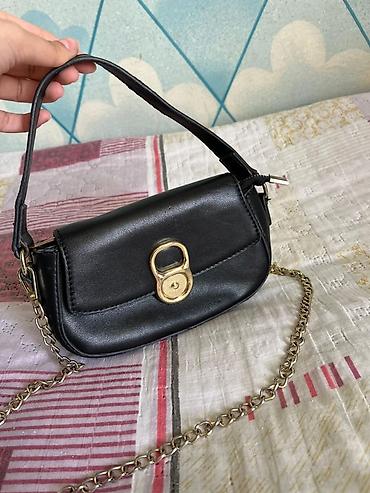 Çantalar: Qara mini çanta – zəncirli çiyin/krossover model - Material: qara — 1