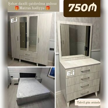 Masa və oturacaq dəstləri: Yataq Dəsti 750AZN💥 ✔️Rəng seçimi var ✔️Dolab ölçü 200x160x47