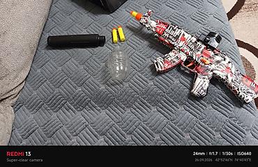 игрушечный бластер: Новый пользовались 2 нед Игрушечный автомат AK-47 2‑в‑1 — 4