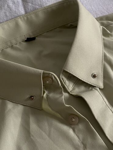 мужские рубашки шелковые: Рубашка S (EU 36), M (EU 38), цвет - Зеленый