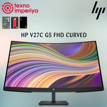 qalik monitor: Monitor HP V27c G5 FHD Curved - 💳 Mağazamızda daxi̇li̇ kredi̇t