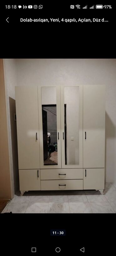 Dolablar: Yeni, Açılan, 4 qapılı Düz dolab, Dolab-asılqan — 9
