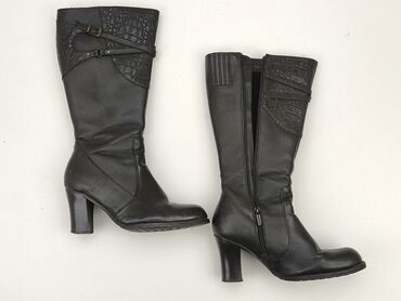 spódnice z eko skóry plisowane: High boots for women, 38, condition - Fair