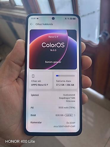iphone x platası: Oppo Reno 12 F, 256 GB, rəng - Qara — 7