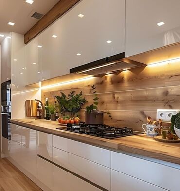 Sifarişlə mətbəx mebeli: Sifarişlə mətbəx dəsti, Özü çəkən petlələr, MDF — 4