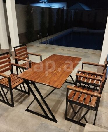стол кухонный: Новый, Прямоугольный стол, 4 стула, Нераскладной, Со стульями, Дерево, Азербайджан