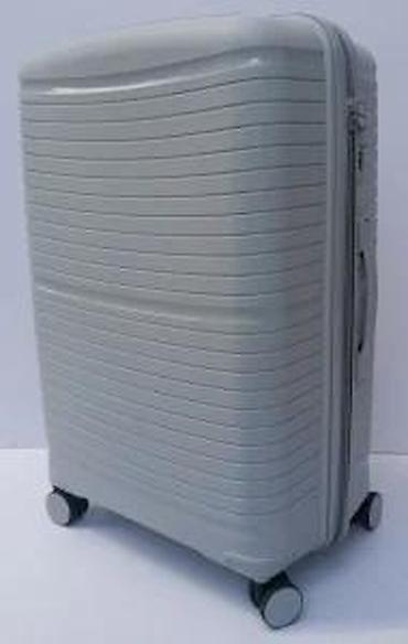 Putni koferi i torbe: Tvrdi kofer na točkiće – sivi - Materijal: izdržljiva tvrda školjka — 3