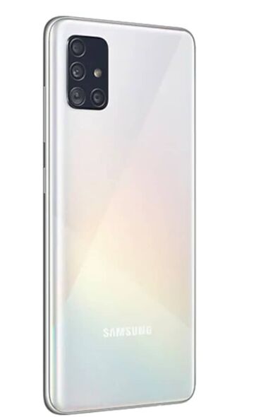 самсунк s10: Samsung A51, Колдонулган, 128 ГБ, түсү - Күмүш, 2 SIM