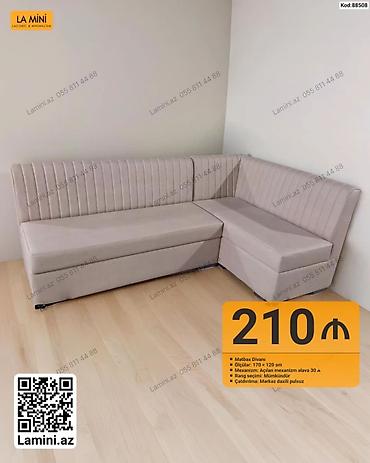 divan mini: Künc divan, Mətbəx üçün, Bazalı, Açılan — 1