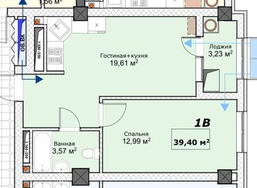 Продажа квартир: 1 комната, 40 м², Элитка, 5 этаж, ПСО (под самоотделку)