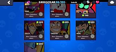 ps satış: Brawl Stars oyunu üçün yüksək səviyyəli hesab Xüsusiyyətlər: - — 10