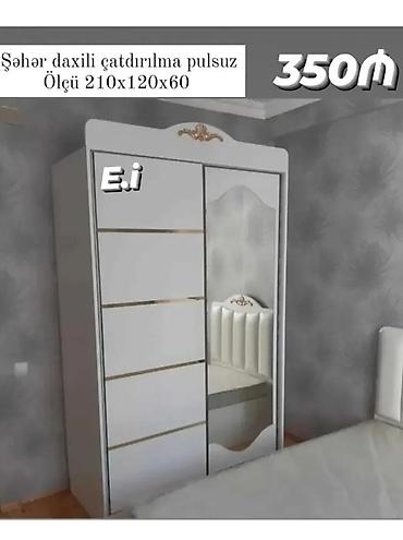 dolab kupe: Ağ rəngdə sürgülü şkaf - Ölçü: 210 x 120 x 60 sm - Dizayn: bir tərəfi — 1