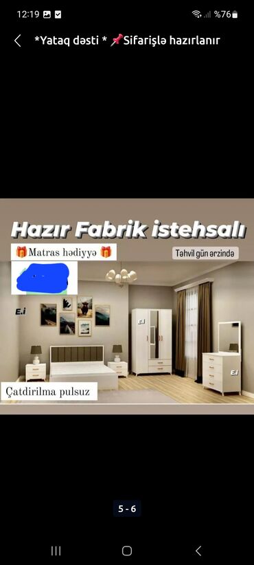 spalni mebel: Bir bawa fabrikden endirimle 600 manat reng seçimi var