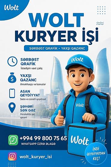 Əməkdaş axtarışı (vakansiyalar): Piyada kuryer tələb olunur, İstənilən yaş, Təcrübəsiz, Gündəlik ödəniş — 1