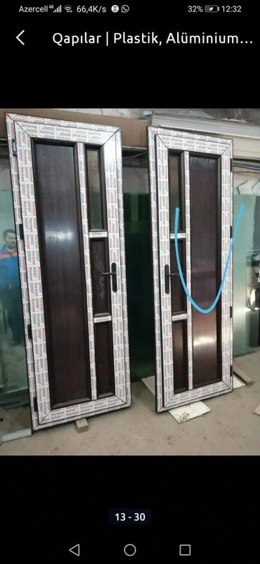 Plastik qapılar: Yeni Plastik qapı Zəmanətsiz, Ödənişli quraşdırma, Rayonlara çatdırılma, Ünvandan götürmə, Ödənişli çatdırılma — 23