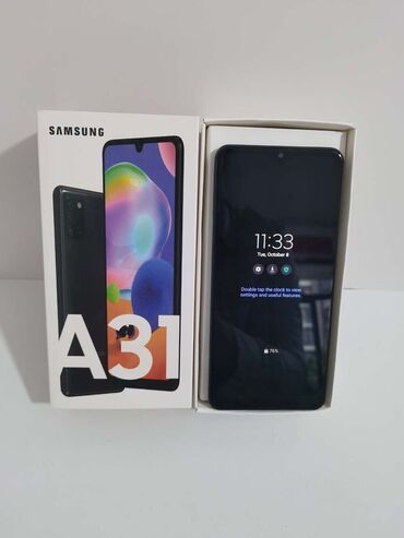 android monitor satilir: Samsung Galaxy A31, rəng - Qara, Barmaq izi