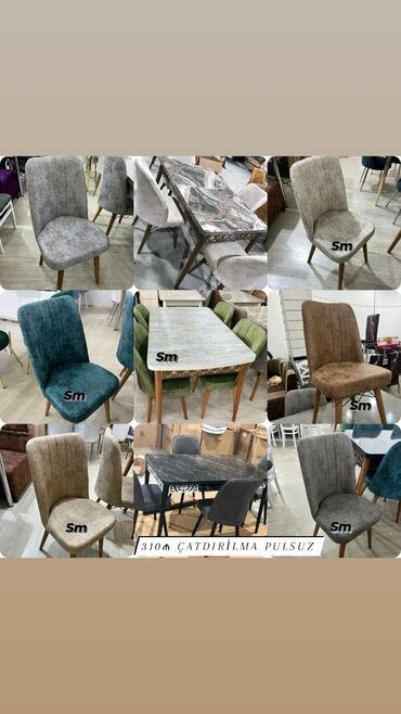 Mətbəx üçün, Yeni, Açılan, Dördbucaq masa, 4 stul