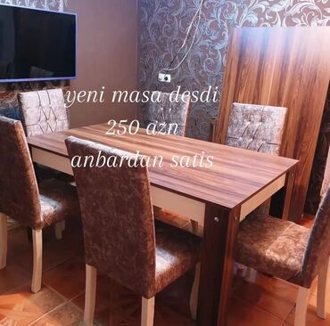 деревянные столы стулья: Qonaq masa desdi yenidir