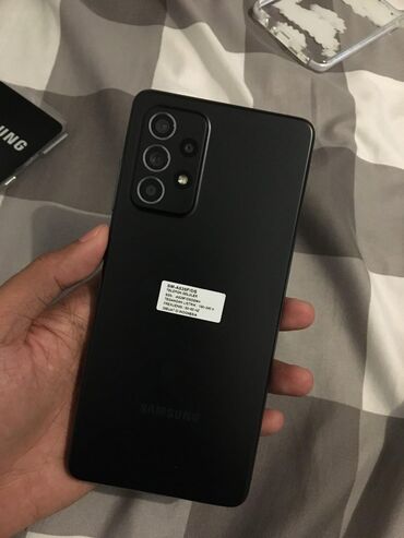 samsung tab: Samsung Galaxy A52, 128 GB, rəng - Qara, Barmaq izi, İki sim kartlı, Face ID