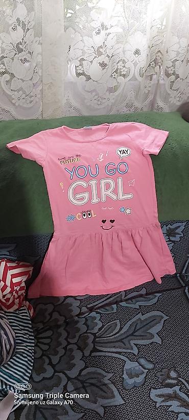 Paketi dečije odeće: Lot haljinica za devojčice – 4 komada 1) Roze pamučna haljinica sa — 1