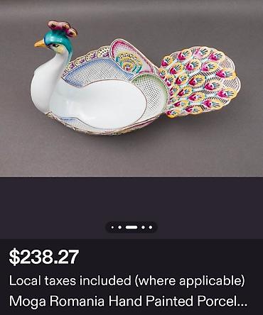 zepter kula: Korpa nova paun za voce rucni rad mrezasti porcelan iz 1999 godine — 3