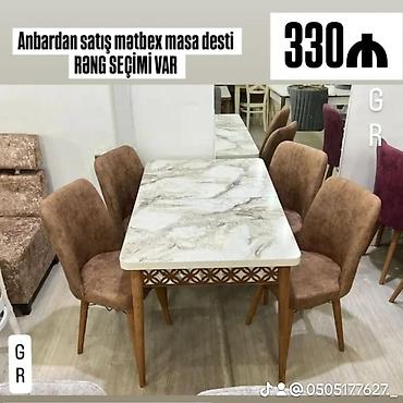 masa ve stullar: Mətbəx üçün, Yeni, Dördbucaq masa, 4 stul — 1